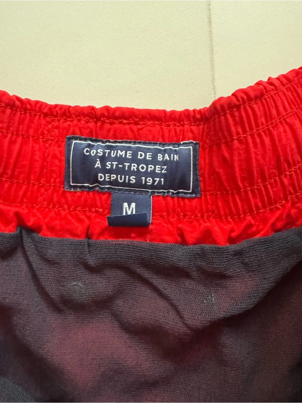 Vilebrequin Red and Navy Elastic Waist Swim Shorts